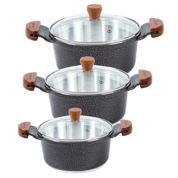 Jogo Panela Preto Craqueado Alumínio Usinado Javali Am 26a30