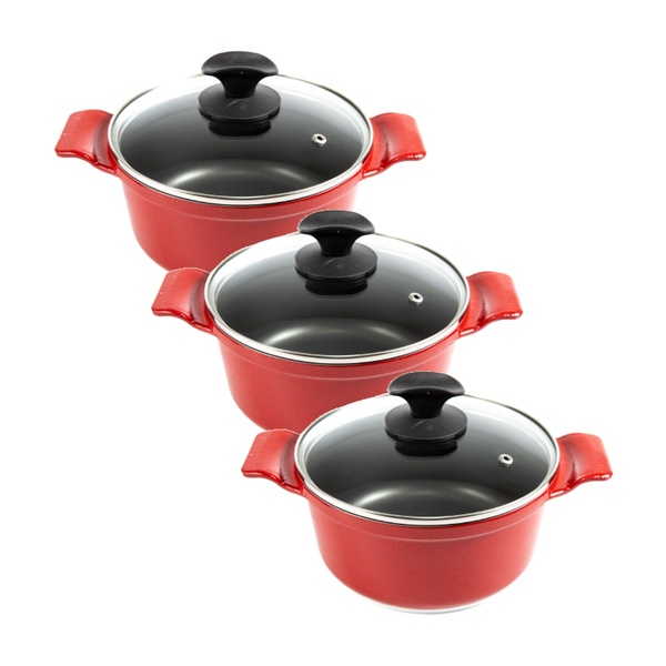Jogo Panela Vermelha Antiaderente Titanium Javali Aa 26 A 30