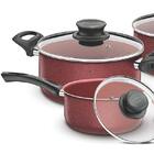 Jogo Panelas Alumínio 5 peças Paris - Tramontina - Vinho