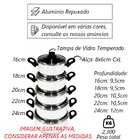 Jogo Panelas Alumínio Amarelo Tampa De Vidro 5 Peças - Amarelo