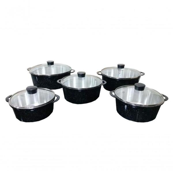 Jogo Panelas Alumínio Batido Fundido Preto Pigmentado Belmar