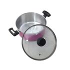 Jogo Panelas Alumínio Rosa Tampa De Vidro - 5 Peças