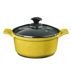 Jogo Panelas Amarelo Cerâmica Talher Preto Javali Aal 16a24