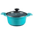 Jogo Panelas Azul Cerâmica Talher Preto Javali Aal 26 A 30