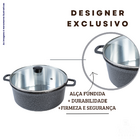 Jogo Panelas Cava 5pcs Alumínio Fundido Tampa De Vidro Temper