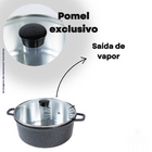 Jogo Panelas Cava 5pcs Alumínio Fundido Tampa De Vidro Temper