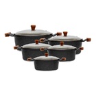 Jogo Panelas Granito Antiaderente Gourmet Javali Am 16a24cm