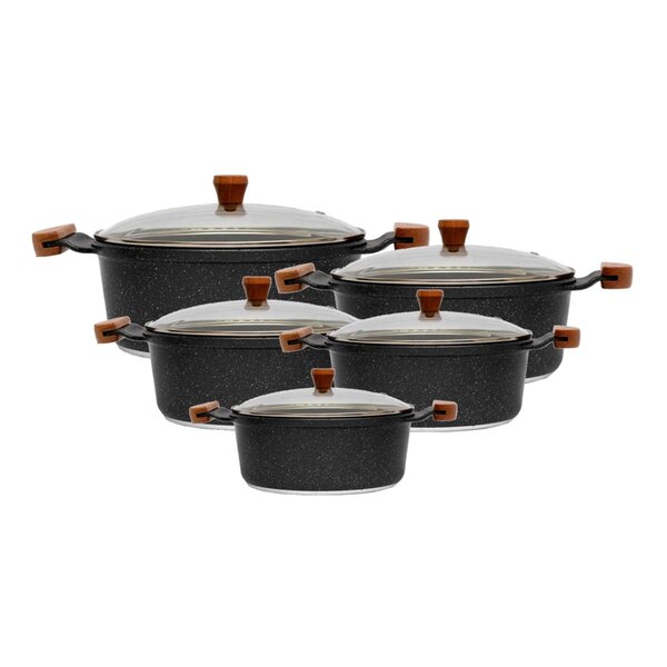 Jogo Panelas Granito Antiaderente Gourmet Javali Am 16a24cm