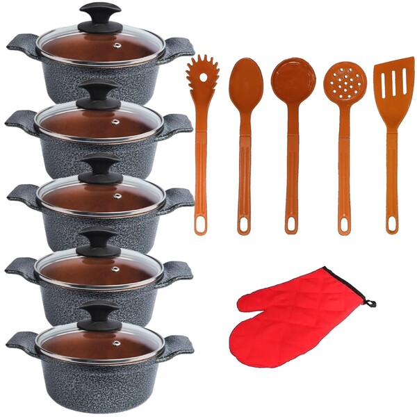 Jogo Panelas Preto Gold Talher Laranja Javali Aal 16 A 24cm