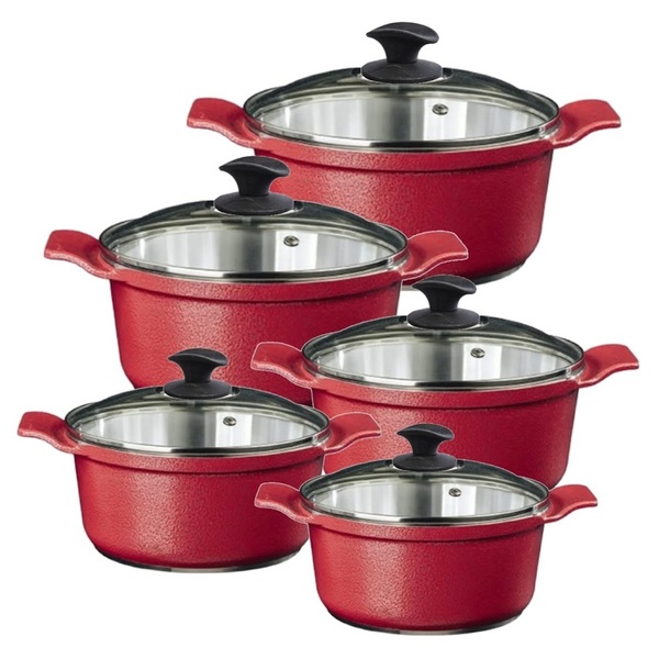 Jogo Panelas Vermelho Alumínio Fundido Usinado Javaliaa16a24