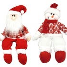 Jogo Papai Noel E Boneco De Neve Pelúcia Sentado Vermelho 40c