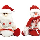 Jogo Papai Noel E Boneco De Neve Pelúcia Sentado Vermelho E B