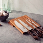 Jogo Para Churrasco Com Laminas Em Aço Inox E Cabos Em Madeir