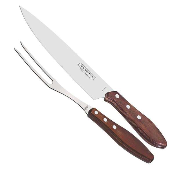 Jogo Para Churrasco Inox 2 Peças Bege 13cm Tramontina