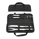Jogo Para Churrasco Kit 3 Peças Aço Inox Com Bolsa