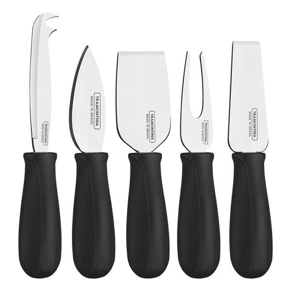 Jogo Para Queijo 5 Peças Plenus Preto-sortidos Com Laminas Ac