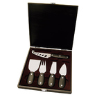 Jogo Para Queijo Com 5 Peças E Estojo Luxo Em Madeira 13019