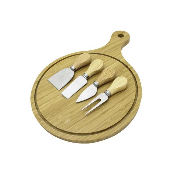 Jogo Para Queijo Em Bambu Casíta 26x38x1 7cm 5 Peças