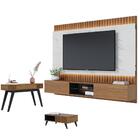 Jogo Para Sala De Estar Oslo Noce Milano Preto Fosco