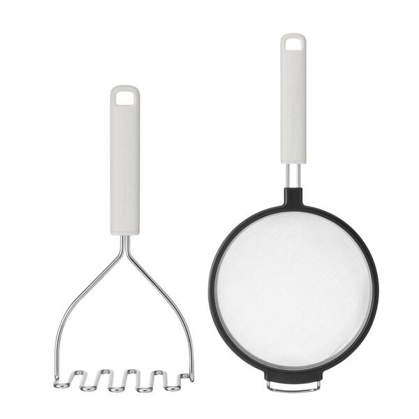 Jogo Peneira E Amassador Batatas Cozinha Branco Kitchenaid