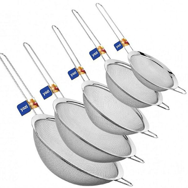 Jogo Peneiras Aço Inox 5 Peças 10, 14, 16, 18 E 20cm - Yazi