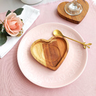 Jogo Pires Coração Em Madeira Para Xícaras De Chá Café -  6un