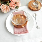 Jogo Pires De Madeira Para Xícaras De Chá Café E Canecas 6 Un