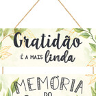 Jogo Placas C/ Corda 2 Peças Gratidão É A Mais Linda