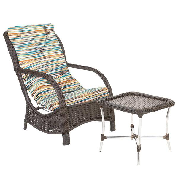 Jogo Poltrona Com Mesa Varanda Jardim Alumínio Fibra Sintétic