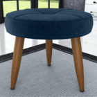 Jogo Poltrona E Puff Para Sala Hazen Veludo Azul