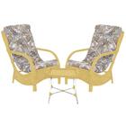 Jogo Poltronas Com Mesa Jardim Varanda Área Externa Descanso