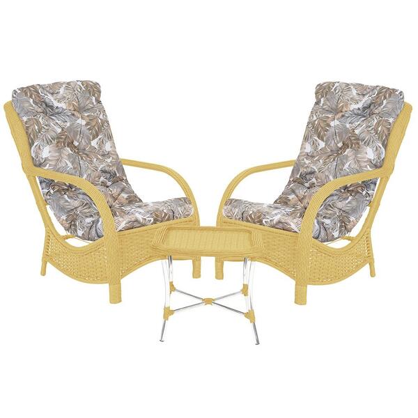 Jogo Poltronas Com Mesa Jardim Varanda Área Externa Descanso