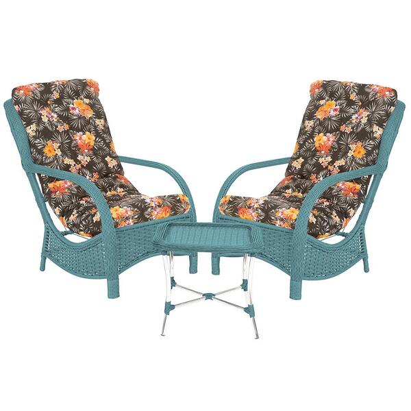 Jogo Poltronas Com Mesa Jardim Varanda Descanso Alumínio Vime