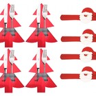 Jogo Porta Porta Talher Natal E Anel De Guardanapo Papai Noel