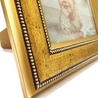 Jogo Porta Retrato 3 Peças Moldura Madeira Dourado Luxo 13x18