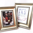 Jogo Porta Retrato Moldura Madeira Champagne Luxo 2 Peças 13x