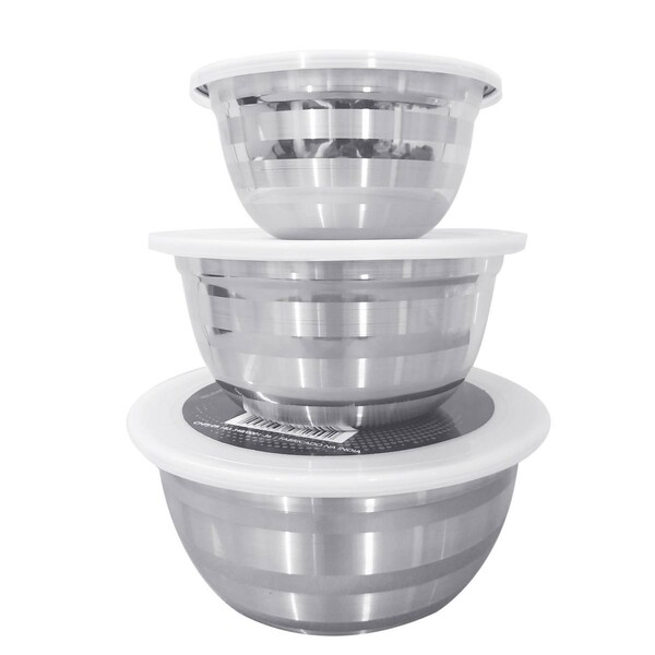 Jogo Pote Aço Inox C/tampa Plástica 3pcs Niazitex