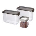 Jogo Pote Hermético Trava Mais Acrílico E Plástico Cristal 3