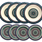 Jogo Prato De Jantar E Sobremesa Melamina Premium Manish 8 Pe