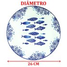 Jogo Prato Raso Jantar 10 Pessoas 10pçs Peixe Praia Mar 26cm