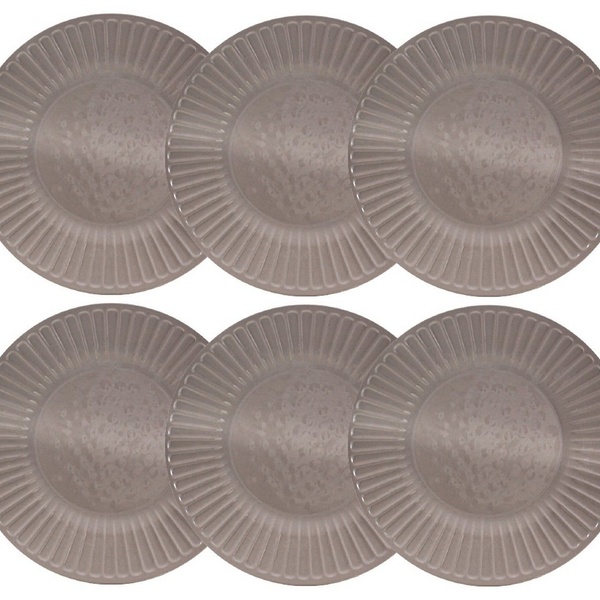 Jogo Prato Sobremesa Melamina Plisse Premium 6 Unidades - Yazi