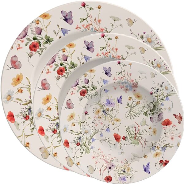 Jogo Pratos Raso Fundo Sobremesa 4 Pessoas 12 Pçs Ana Clara