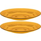 Jogo Pratos Raso Jantar 10 Pessoas 10pçs Âmbar Em Vidro 23cm