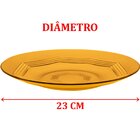 Jogo Pratos Raso Jantar 2 Pessoas 2pçs Âmbar Em Vidro 23cm
