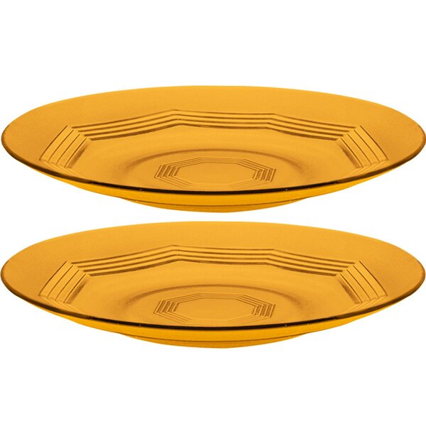 Jogo Pratos Raso Jantar 6 Pessoas 6pçs Âmbar Em Vidro 23cm