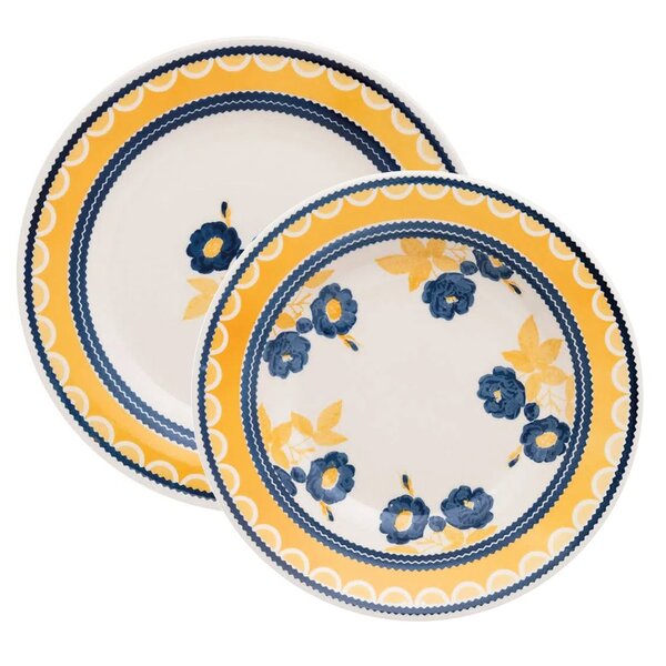 Jogo Pratos Rasos E Fundos 12 Peças Donna Giardino Oxford Cer