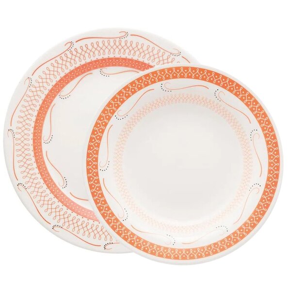Jogo Pratos Rasos E Fundos 12 Peças Donna Tangerina Oxford Ce