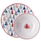 Jogo Pratos Rasos E Fundos 20 Peças Natal Pinheiro Oxford Cer