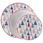 Jogo Pratos Rasos Fundos E Sobremesa 24 Peças Natal Pinheiro