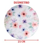 Jogo Pratos Sobremesa Lanche 8 Pessoas 8 Pçs Floratta 21cm